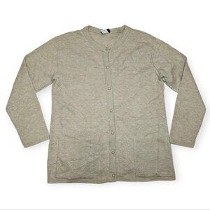 Vintage Penmans  Oatmeal Cream Tan Button Down Knit Cardigan Woman Small